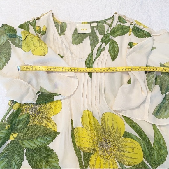 Anthropologie Maeve Floral Flutter Sleeve Maya Top - 2 - Picture 12 of 14